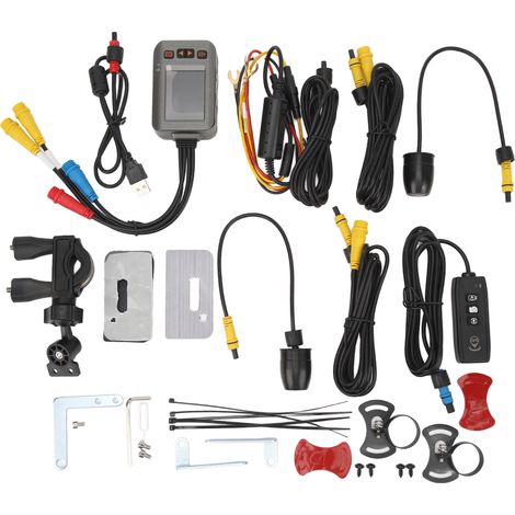 Caméra Moto 1080p Étanche Double Objectif 150° Enregistreur de Conduite Avant Arrière avec Moniteur de Stationnement et GPS (1/5)