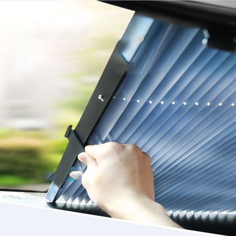 Pare-soleil rétractable pour pare-brise de voiture, écran pliable d'été, réflecteur de rayons UV, 70 x 160 cm / 27,56 x 63 pouces (1/4)