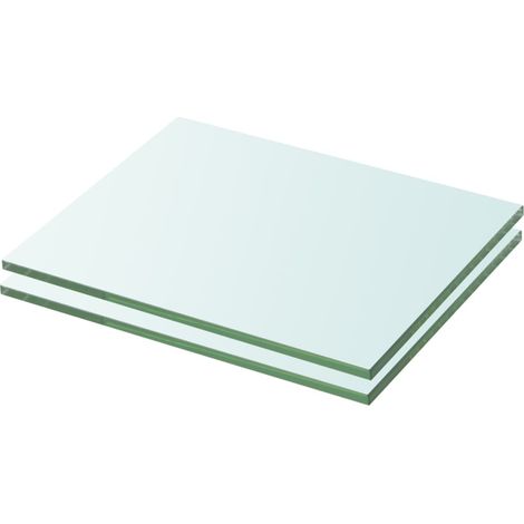 Lot de 2 Panneaux d'étagère Étagère de Rangement - Meuble de rangement Verre Transparent 20 x 20 cm BV369663 - BonneVie