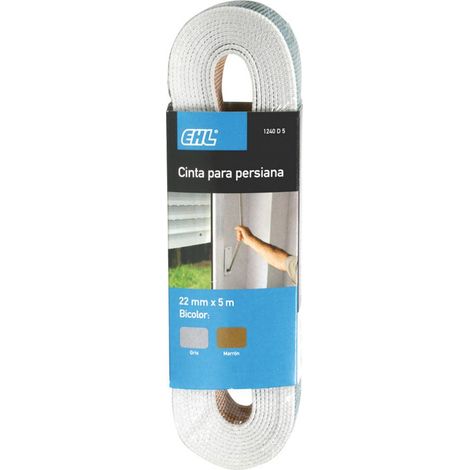Cinta persiana gris - 6 m x 22 mm.