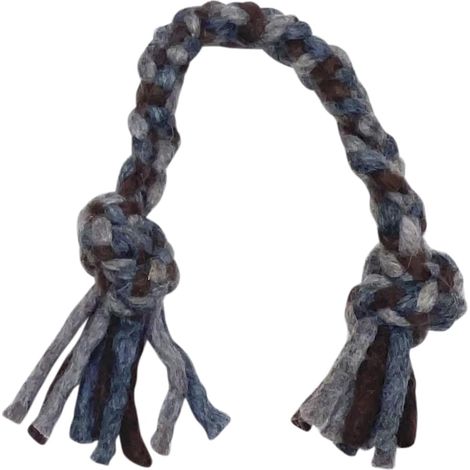 Jouet à Tirer Corde Nouée Résistante, 25 cm, Couleur Naturelle/Gris, pour Chien, Jouet interactif pour Chien Chiots, pour Rapporter et Tirer