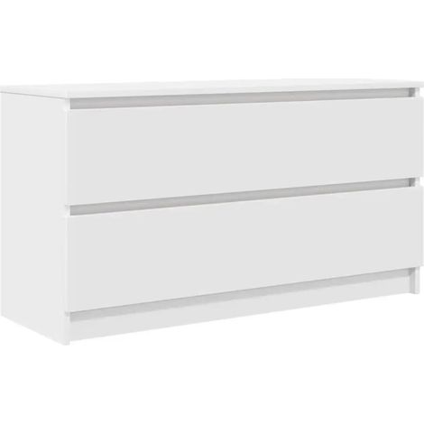 Meuble TV moderne avec grand espace de rangement 100 x 35 x 54 cm en bois d'ingénierie blanc (1/5)