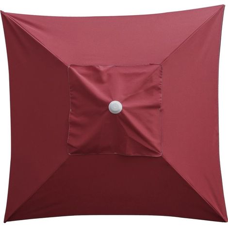 Toivize-Toile de remplacement parasol carré 2x2m - 4 baleines - Polyester 160G - Bordeaux (1/5)