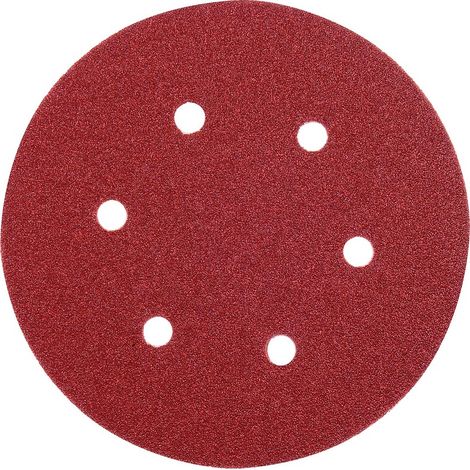 Abrasifs auto-agrippants pour ponceuses excentriques oxyde d'aluminium KP222 perforés 6 trous D150mm Grain 80 Bte de 50 - VSM