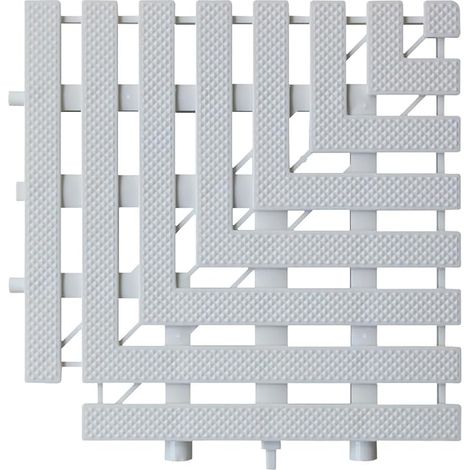 Caillebotis d'angle pour Piscine pour Grille débordement Piscine Grille Evacuation Douche Exterieur Drainage caniveau terrasse (1/2)