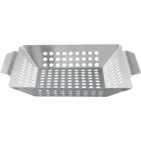 Panier à Barbecue en Acier Inoxydable Bol - Panier de Cuisson BBQ Anti Adhésif - Panier à Légumes pour Barbecue en Acier Parfait pour Une Cuisson Saine et Délicieuse (1/4)