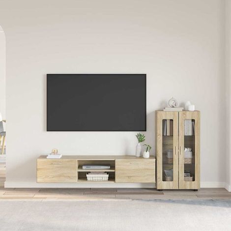 TV Cabinet Set FLORIN 3 pcs Sonoma Oak Engineered Wood vidaXL