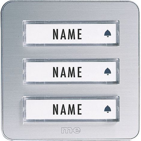 m-e modern-electronics KTA-3 A/S Klingelplatte mit Namensschild 3fach Silber 12 V/1 A