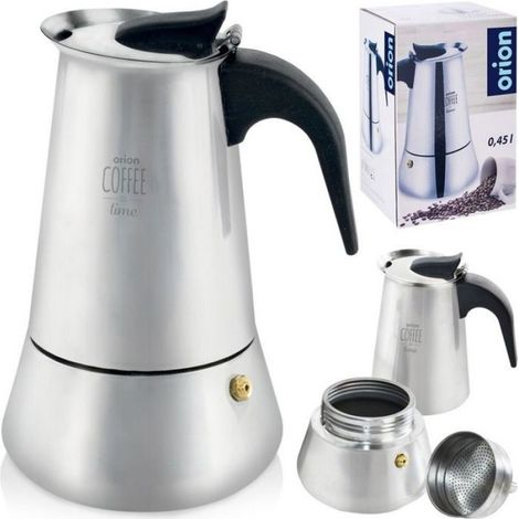 Cafetière À Pression - 450 ml - Acier Inoxydable - Compatible Gaz Électrique Céramique - 9 Tasses