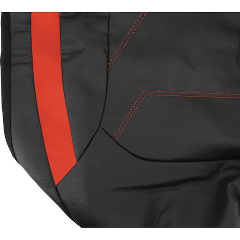 Housses De Siege Naples 12 Pcs Noir Surpiqures Rouge (1/4)
