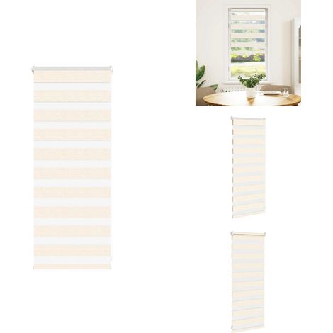 Zebrarollo Marmorbeige 55x100 cm Stoffbreite 50,9 cm Polyester - Zebra-Jalousie - Zebra-Jalousien - Zebra-Rollo - Doppelrollo (1/5)