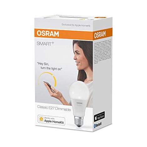 Osram Smart+ Lampadina LED Bluetooth Compatibile con Apple Homekit, E27, 5.5W, 650 lm, Dimmerabile (1/4)