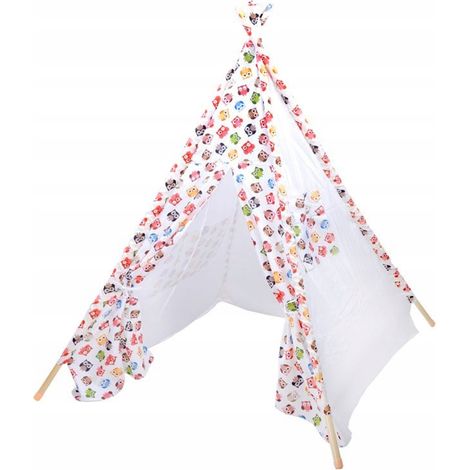 Tipi-Wigwam-Zelt mit fröhlichen Eulen für Kinder ZA3508