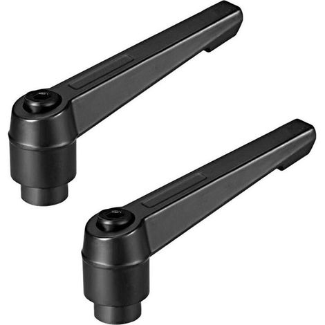 Adjustable Clamping Lever M10 x 1.5mm, Ratchet Handle, Female Thread, Threaded Pin, 2 Pieces (1/4)