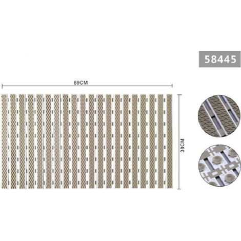 Trade Shop - Alfombrilla De Ducha Antideslizante 69x38cm Alfombrilla De Baño Rectangular Beige 58445 -