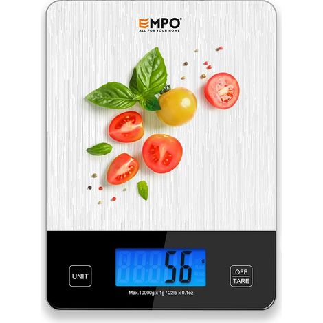 báscula de cocina, pantalla LCD, función de tara, vidrio templado, ingredientes para café. (1/5)