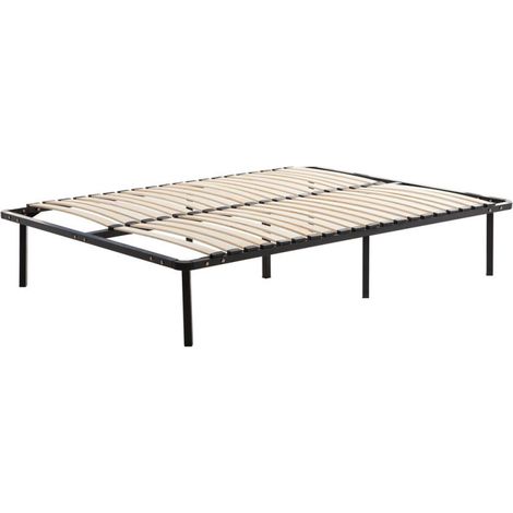 Somier de láminas 140x190 cm sobre Patas para cama de 2 plazas 7 Pies 40 Listones de Madera en contrachapado kit de somier para montar (140x190)