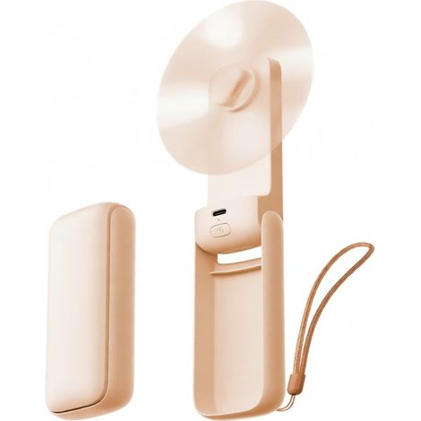 Ventilateur Léger Aecooly – Autonomie 24h – Pliable – Poche – Voyage – Cadeau – Marron Clair – Femmes (1/5)