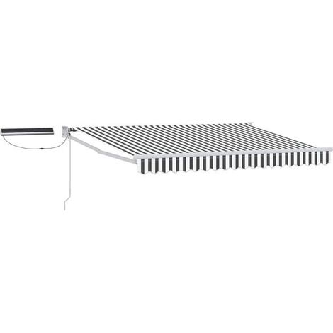 Store banne motorisé rétractable, gris anthracite et blanc, 2,5 x 2 mètres (1/5)