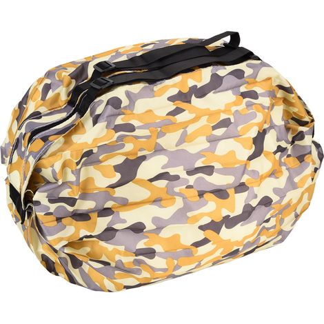 Sac de rangement grande capacité, sac de voyage à bandoulière unique, imperméable, sac de courses pliable et portable, camouflage jaune (1/5)