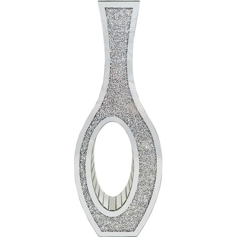 Bodenvase, zeitgenössisches Design, dekorative zerstoßene Diamanten, Silber (1/2)