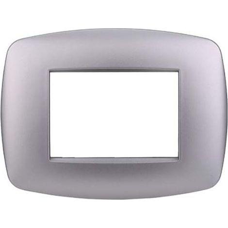 Ettroit Plaque compatible Bticino Livinglight 3 modules slim plastique, coloris argent - LN87306