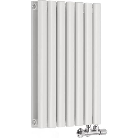 Hudson Reed – Radiateur horizontal design en acier – Raccordement central – 63,5 x 41,5 cm – Puissance 654W – Finition blanche RAL 9016 (1/5)