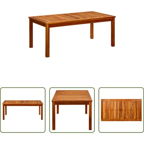 Holz Tisch -  Garten-Couchtisch 110x60x45 cm Massivholz Akazie (1/5)