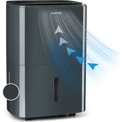 Klarstein – Déshumidificateur 20 l/j – Capacité 230 m³/h – Ultra-silencieux 45 dB – Pour pièces jusqu'à 50 m² – Technologie par condensation