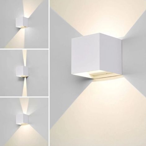 Außenwandleuchte mit Bewegungsmelder weiß 12 W geeignet für den Innen und Außenbereich LED-Wandleuchte warmweißes Licht wasserdicht verstellbar (1/5)