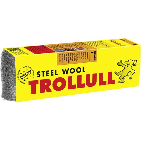 La laine d'acier 200 g Medium 1 peut être utilisée pour poncer les surfaces en bois, enlever la vieille peinture et le vernis des meubles anciens et nettoyer les sols en caoutchouc dur (1/5)