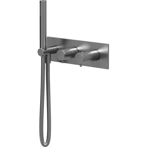 Façade douche thermostatique 2 Sorties Métal Brossé TRIVERDE - CRISTINA ONDYNA TV70277