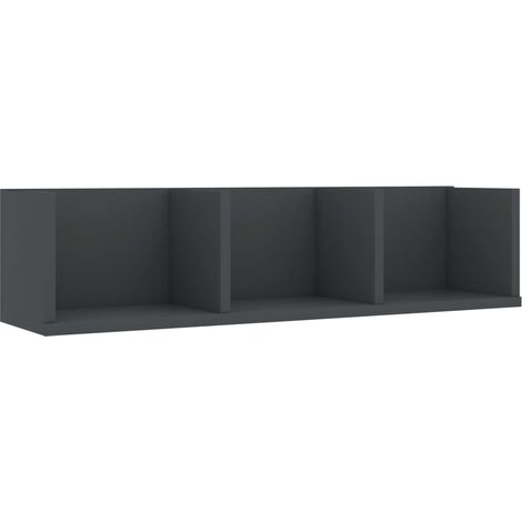 Maison Exclusive - CD-Wandregal Grau 75x18x18 cm Holzwerkstoff