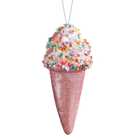 Glace Ornement - Décoration Arbre De Noël - Thème Dessert - Plastique - 15 x 7 x 7 cm - 20 g - Lot De 1 (1/5)