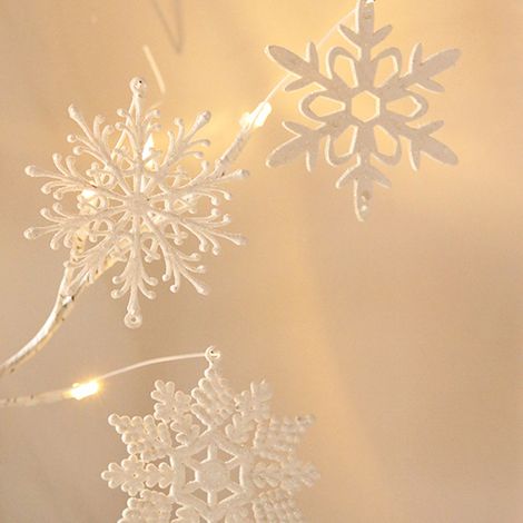 Weihnachtsschneeflockengirlande, 10 cm/40 Stück, Baumschmuck, Geschenkbox, 40 weiße Schneeflocken (1/5)