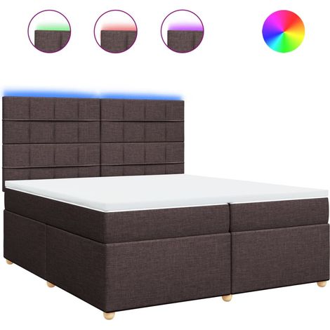 Maison Exclusive - Giroletto a Molle con Materasso Marrone Scuro 200x200cm Tessuto (1/5)