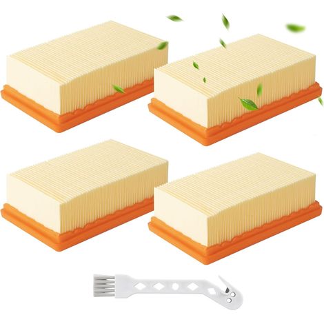 4 Pièces Filtre pour Aspirateur Karcher, adapté à Karcher WD4 WD5 WD6 / MV4 MV5 MV6 Aspirateur humide et sec, filtre plissé plat, compatible avec Karcher 2,863-005,0, avec brosse à nettoyage (1/5)