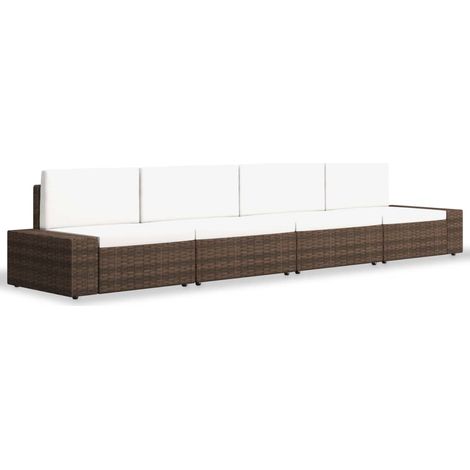 Maison Exclusive - 4-tlg. Garten-Lounge-Set Poly Rattan Braun