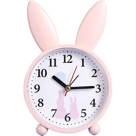 Cute rabbit-shaped alarm clock, silent, accurate, decorative clock for home, bedroom (1/5)