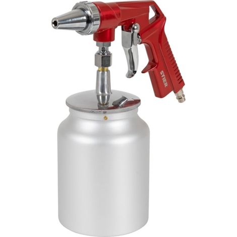 Stier – Pistolet de sablage 5 - 10 bar – Capacité 1L – Débit 120 l/min – Pour enlever rouille et peinture sur surfaces petites - SSP-1000