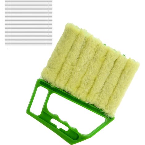 Mini brosse de nettoyage pour stores et volets multifonctionnelle, verte, idéale pour la maison et l'hôtel. (1/5)