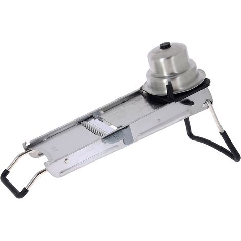 Mandoline inox avec 3 peignes Julienne 2/4/10 mm – Système de coupe breveté – Chariot composite pour coupes précises – De Buyer (1/5)