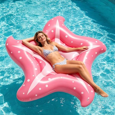 Matelas gonflable étoile de mer 150 cm, hamac de piscine et chaise longue pour adultes, jouet d'eau et île de natation pour piscine, mer et océan, hamac d'eau confortable pour nager et se détendre (1/5)