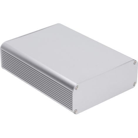 Boîtier électrique en alliage d'aluminium, coffret de jonction intégré 45x120x160mm, argent brossé mat (1/5)