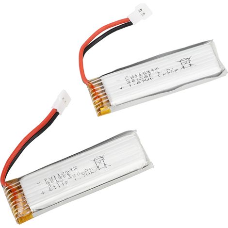 Lot 2 Batteries 3.7V 450mAh pour Hélicoptère RC WLtoys XK K110 V977, Pièces Rechange 6CH 3D, Accu Li-Po Compatible (1/5)