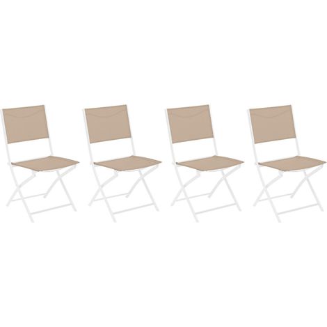 Hesperide – Lot de 4 chaises de jardin pliantes en métal – Assise en texaline – Charge maximale 110 kg – Dimensions 52 x 46 x 87 cm