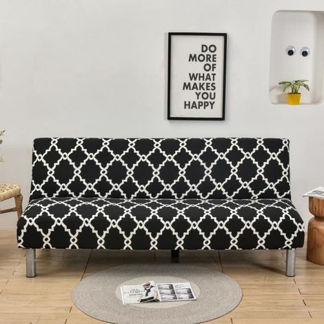 1 housse canapé-lit, extensible sans accoudoir, housse canapé 3 places pour clic-clac pliant, usage intérieur
