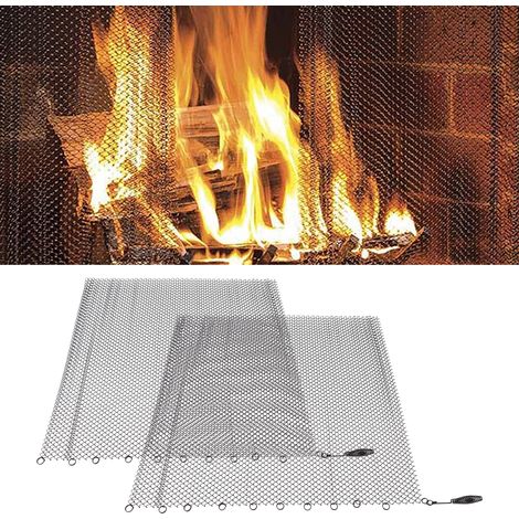 Les rideaux de cheminée en maille empêchent les étincelles d'endommager votre cheminée ou votre tapis. Les écrans et les cloisons de cheminée sont disponibles en dimensions 24 x 18 pouces. (1/5)