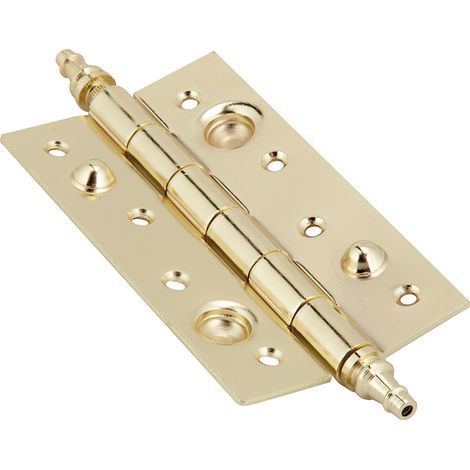 Bisagra seguridad canto recto remate puerta blindada acero latonado 150x80mm