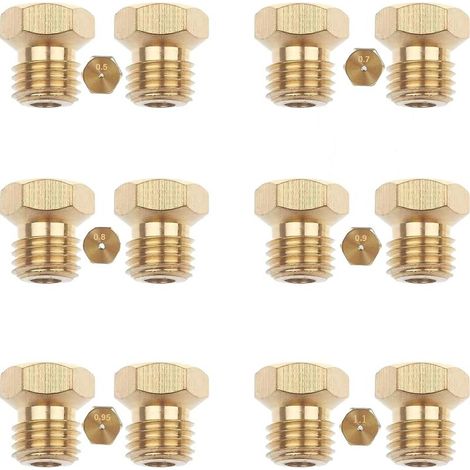Lot de 12 Gicleurs Gaz Butane Universels 0.5mm à 1.1mm Injecteurs pour Réchaud Camping Gazinière (1/5)